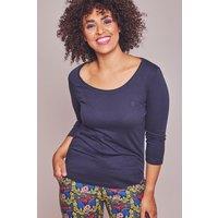 Moshulu Women's 'Wonder 2' Soft Cotton Pyjama Top in Indigo | Size: Small