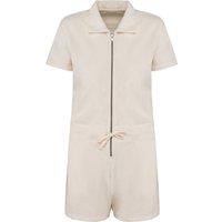 Native Spirit Women's Terry Towel Short Playsuit in Ivory | Size: 8