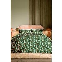 Scion 'Fan Floral' Cotton Duvet Cover Set in Green | Size: Super King