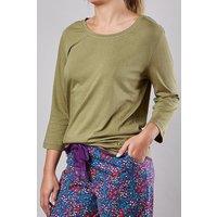 Moshulu Women's 'Wonder 2' Soft Cotton Pyjama Top in Green | Size: Medium