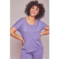 Moshulu Women's 'Slumber Tee' Polka Dot Pyjama Top in Violet | Size: Medium