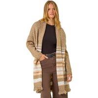 Roman Women's Stripe Print Knit Longline Cardigan in Natural | Size: 18