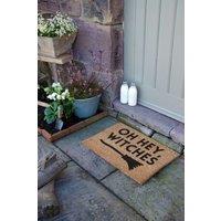 Artsy Mats Oh Hey Witches Doormat in Beige | Size: 40 cm x 60 cm