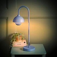 ValueLights Tilly Pastel Arched Dome Shade Metal Table Lamp with LED Bulb in Bright Blue