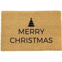 Artsy Mats Traditional Merry Christmas Greeeting Doormat in Black | Size: 40 cm x 60 cm