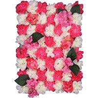 Neel Blue Decorative Artificial Flower Wall Panel Wedding Photo Background in Fuchsia