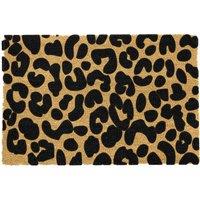 Artsy Mats Leopard print doormat - Regular 60x40cm in Black | Size: 40 cm x 60 cm