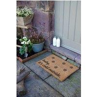 Artsy Mats Baby it's Cold Outside Snowflakes Doormat in Black | Size: 40 cm x 60 cm