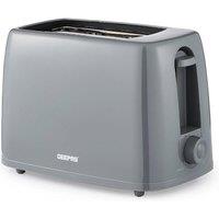 Geepas 2 Slice Bread Toaster 6 Level Browning Control with Crumb Tray Small Slot in Grey