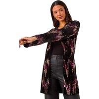 Roman Women's Sequin Velvet Longline Jacket in Bronze | Size: 12