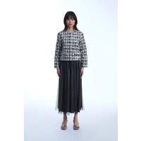 Sequin Tweed Black Jacket