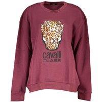 Cavalli Class Women's Elegant Purple Crew Neck Fleece Sweatshirt | Size: Small