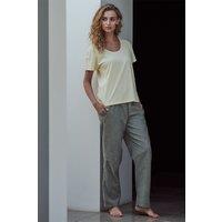British Boxers Women's 'Whitby Jet' Herringbone Brushed Cotton Pyjama Trousers in Dark Grey | Size: XS