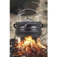 Living and Home 8L Cast Iron Potjie Pot Camping Cookware with Lid & Legs for Outdoor in Black