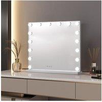 H&O Direct Makeup Vanity Mirror with LED Lights in White