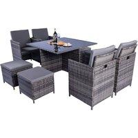 Outdoor Living Milano 9 Piece Rattan Cube Dining Set in Grey
