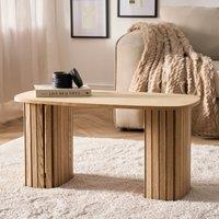 OHS Madison Ribbed Long Coffee Table Living Room Office End Side Table in Light Oak