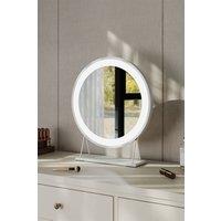 H&O Direct Circular Adjustable Makeup Mirror With LED Light in White