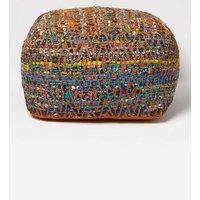 Homescapes Chindi Design Bean Filled Pouffe Large 60 x 60 x 30 cm