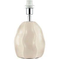 Happy Homewares Designer Gloss Ceramic Table Lamp Base with Crackle Design in Cream