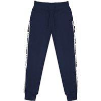 Plein Sport Men's Branded Tape Navy Blue Sweatpants | Size: Large