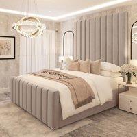 Bed Choices Women's Kensington Luxury Panelled Bed Frame with Premium Chelsea Mattress in Silver | Size: Small Double