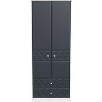 Ready Assembled 2 U Toledo 2 Door 2 Drawer Wardrobe (Ready Assembled) in Dark Blue