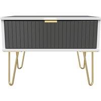 Ready Assembled 2 U Bexley 1 Drawer Wide Side Table (Ready Assembled) in True Black