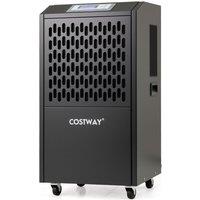 Gymax 120 L Commercial Dehumidifier With Drain Hose & 4 Wheels-Black in Black