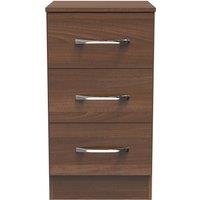 Ready Assembled 2 U Hampshire 3 Drawer Bedside Cabinet (Ready Assembled) in Walnut
