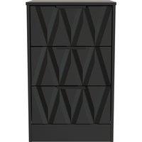 Ready Assembled 2 U Washington 3 Drawer Bedside Cabinet (Ready Assembled) in True Black