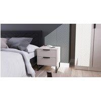 Ready Assembled 2 U Fuji 2 Drawer Bedside Cabinet (Ready Assembled) in Stone