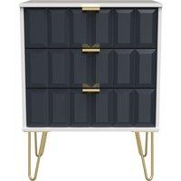 Ready Assembled 2 U Metro 3 Drawer Chest (Ready Assembled) in Dark Blue