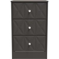 Ready Assembled 2 U Memphis 3 Drawer Bedside Cabinet (Ready Assembled) in Dark Grey