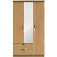 Ready Assembled 2 U Holborn Triple Mirror Wardrobe with 2 Drawers (Ready Assembled) in Brown