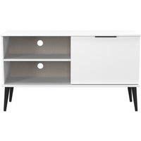 Ready Assembled 2 U Fuji 1 Door 2 Shelf TV Unit (Ready Assembled) in White