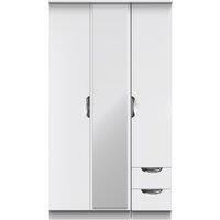 Ready Assembled 2 U Holborn Tall Triple Mirror + Drawer Wardrobe (Ready Assembled) in White