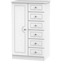 Ready Assembled 2 U Hilton 1 Door 5 Drawer Childrens Wardrobe (Ready Assembled) in White