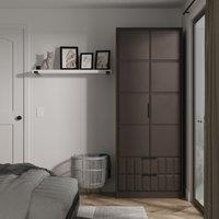 Ready Assembled 2 U Seattle 2 Door 2 Drawer Wardrobe (Ready Assembled) in Dark Grey