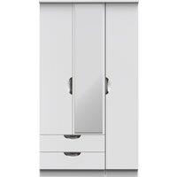 Ready Assembled 2 U Holborn Triple Mirror Wardrobe with 2 Drawers (Ready Assembled) in White