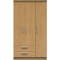 Ready Assembled 2 U Windsor Triple Wardrobe with 2 Drawers (Ready Assembled) in Light Brown