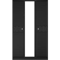 Ready Assembled 2 U Memphis Tall Triple Mirror Wardrobe (Ready Assembled) in True Black
