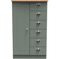 Ready Assembled 2 U Albert 1 Door 5 Drawer Childrens Wardrobe (Ready Assembled) in Pale Green