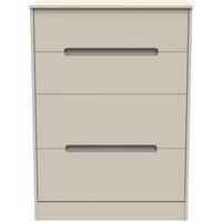 Ready Assembled 2 U Bristol 4 Drawer Deep Chest (Ready Assembled) in Taupe