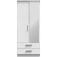 Ready Assembled 2 U Windsor 2 Door 2 Drawer Mirrored Wardrobe (Ready Assembled) in White