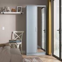 Ready Assembled 2 U Dover 2 Door Mirrored Wardrobe (Ready Assembled) in Light Blue