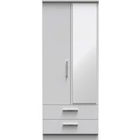 Ready Assembled 2 U Windsor 2 Door 2 Drawer Mirrored Wardrobe (Ready Assembled) in Mid Grey