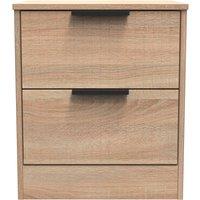 Ready Assembled 2 U Denver 2 Drawer Bedside Cabinet (Ready Assembled) in Light Oak