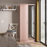 Ready Assembled 2 U Dover 2 Door Mirrored Wardrobe (Ready Assembled) in Dusty Pink