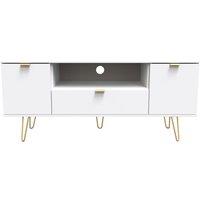 Ready Assembled 2 U Fuji 2 Door 1 Drawer Wide TV Unit (Ready Assembled) in White